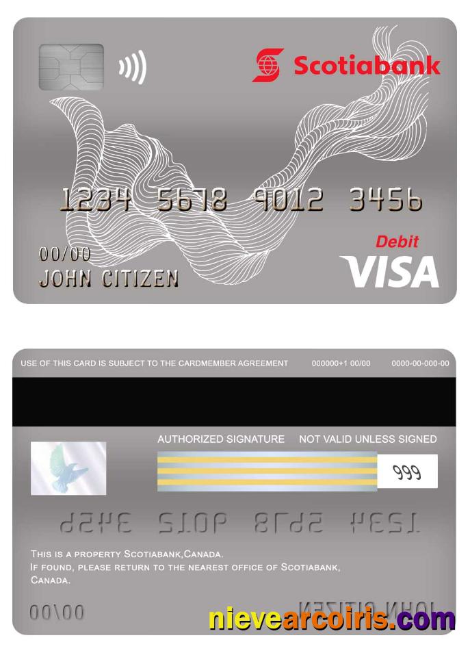 Canada Scotiabank visa debit card